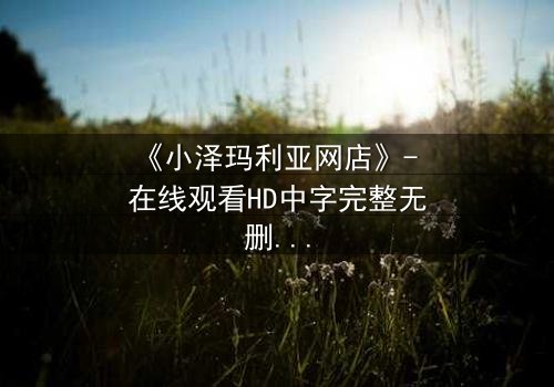 《小泽玛利亚网店》- 在线观看HD中字完整无删 - 揭开虚拟交易背后的致命陷阱
